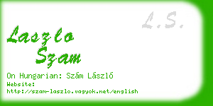 laszlo szam business card